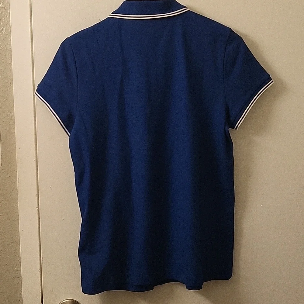 Nwt. Moncler Maglia Polo blue shirt size L - Picture 3 of 8
